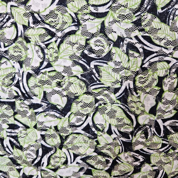 JM Collection Womans 3X Floral Lace blouse Black/Green lined Office casual - Picture 7 of 14